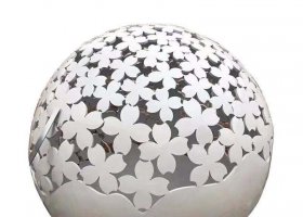 小区不锈钢花朵图案镂空球
