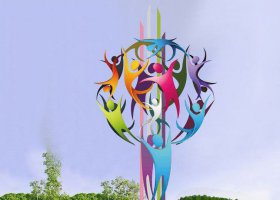 不锈钢公园抽象人物雕塑