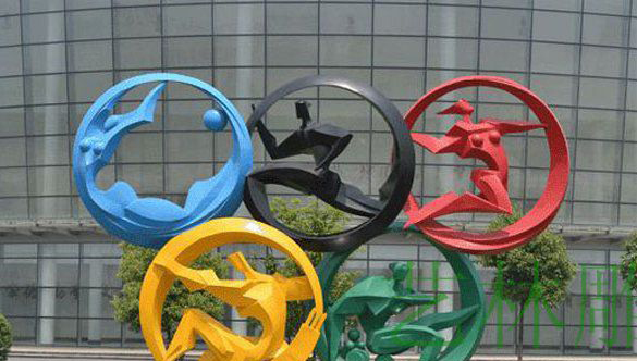 不锈钢运动五环雕塑图片