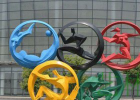 不锈钢运动五环雕塑