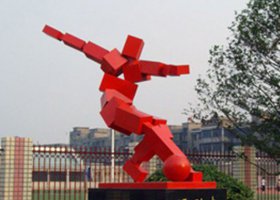 不锈钢广场抽象运动者雕塑