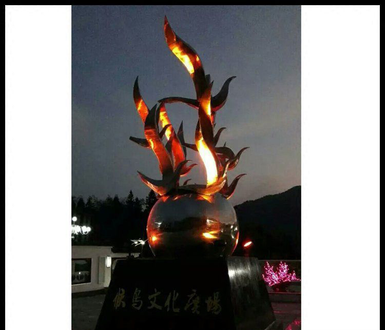不锈钢灯光效果抽象大雁雕塑图片