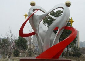 不锈钢幸福家园标志雕塑