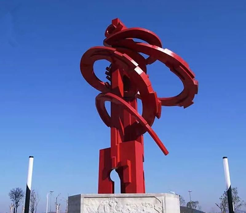 广场不锈钢抽象飘带雕塑图片