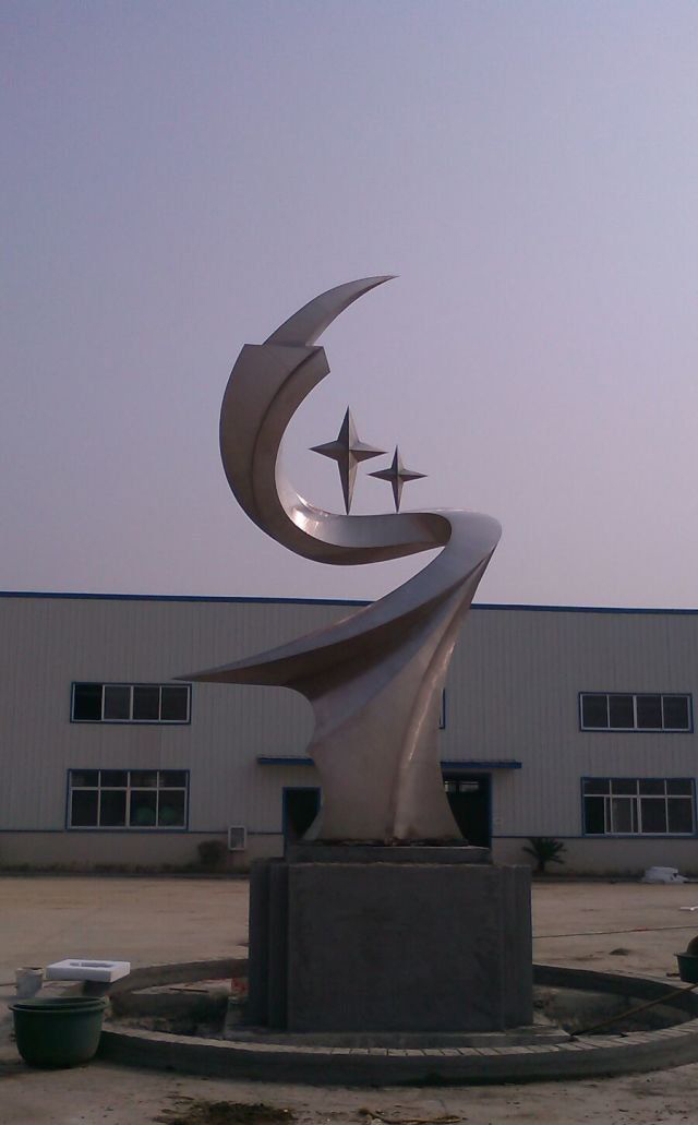 不锈钢工厂双星雕塑图片