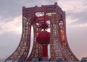 城市不锈钢发光的灯笼雕塑