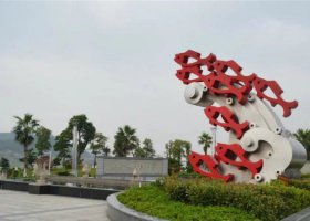 公园不锈钢抽象鱼群动物景观雕塑