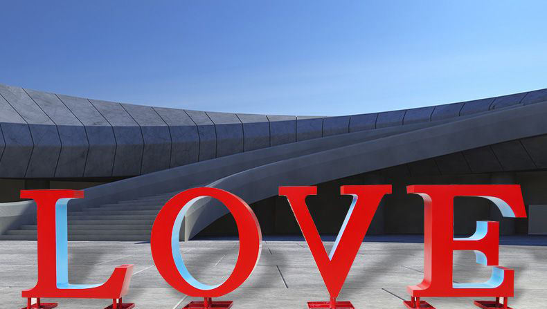 商场LOVE不锈钢景观雕塑图片