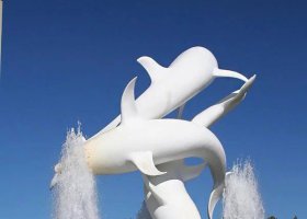 公园不锈钢动物海豚雕塑