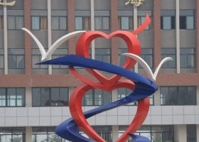 不锈钢爱心企业标志雕塑