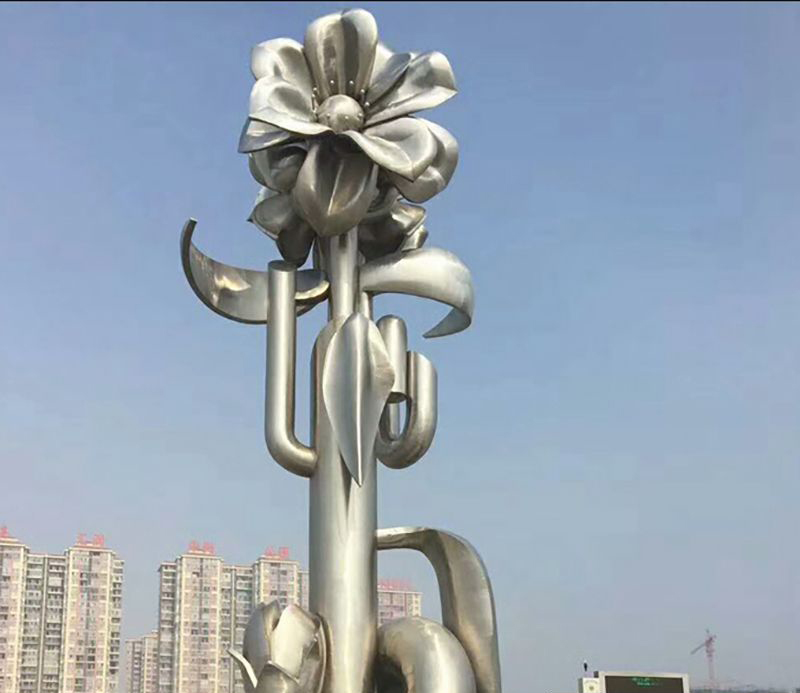 广场不锈钢紫荆花景观雕塑图片