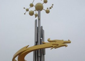 企业不锈钢抽象龙雕塑