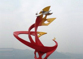 广场不锈钢抽象凤凰雕塑