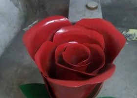 不锈钢玫瑰花雕塑