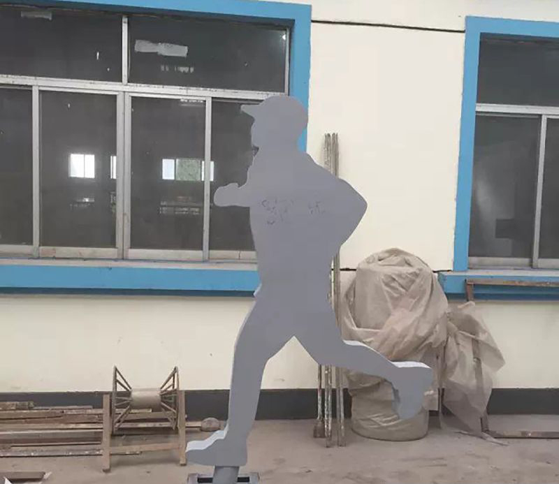 不锈钢跑步路边雕塑图片