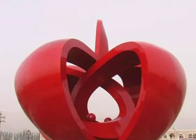 不锈钢抽象苹果广场景观雕塑