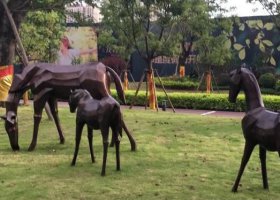 公园不锈钢小马雕塑