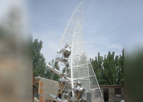 不锈钢公园运动帆船雕塑