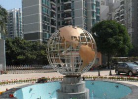 不锈钢喷泉地球雕塑