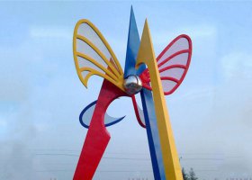 大型不锈钢五彩世界广场雕塑