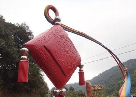 不锈钢抽象中国结拱门雕塑 