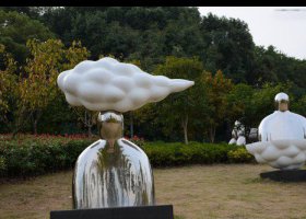 公园不锈钢云端之上景观雕塑