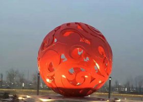 不锈钢镂空球广场景观雕塑