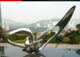 花园不锈钢飞翔景观雕塑