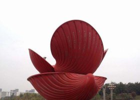 广场不锈钢贝壳喷泉雕塑