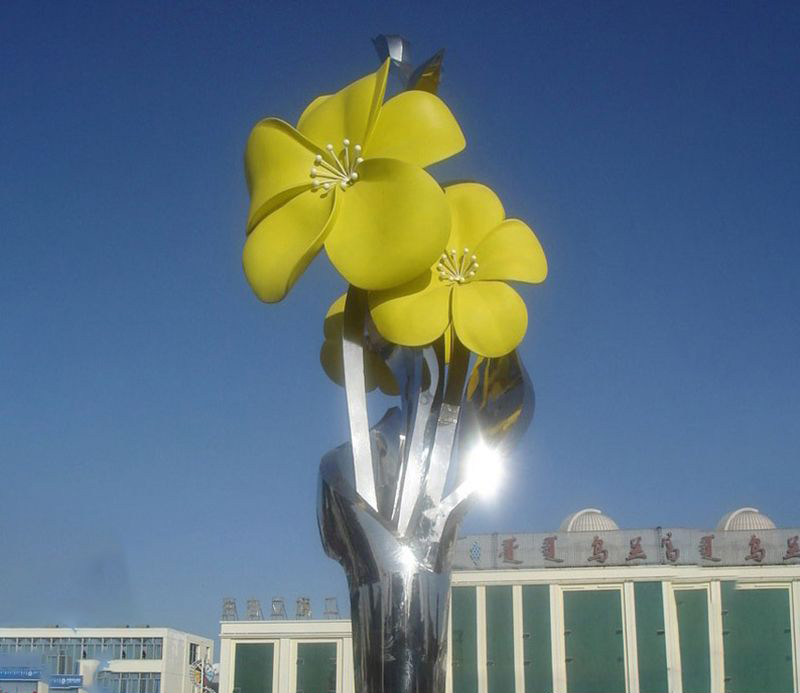 不锈钢雕塑花卉景观雕塑图片