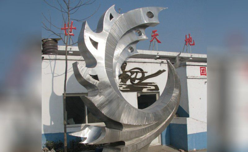 广场不锈钢抽象鸟凤凰雕塑图片