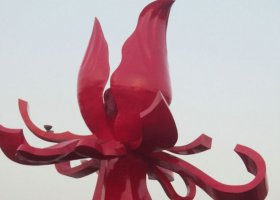 广场不锈钢抽象花朵景观雕塑