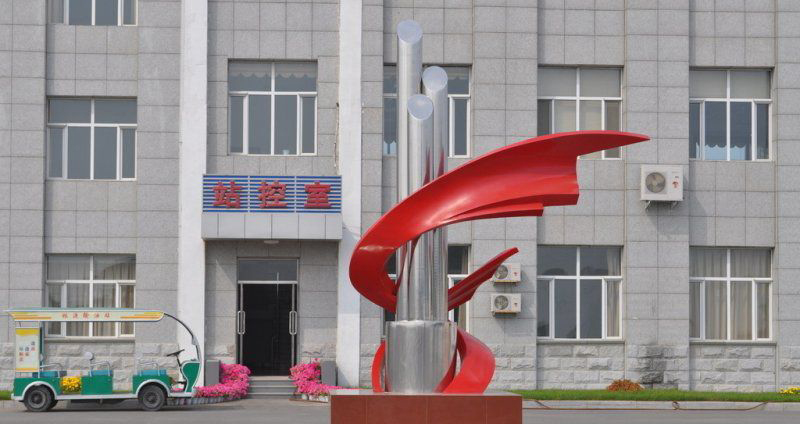 不锈钢抽象企业雕塑图片