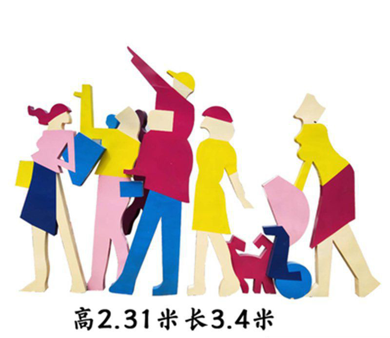 商场不锈钢剪影购物人物雕塑图片