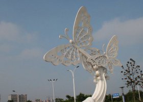 广场不锈钢蝴蝶雕塑