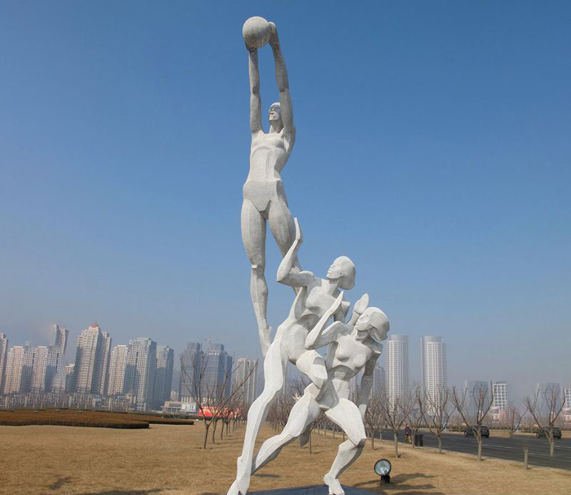 投篮不锈钢运动雕塑 图片