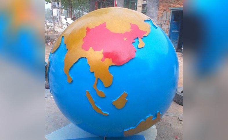 不锈钢地球雕塑图片