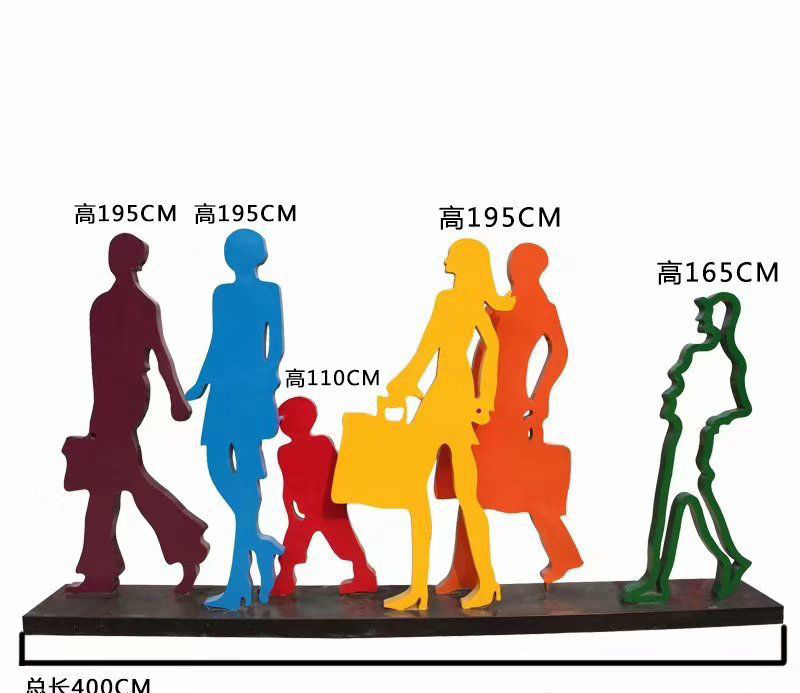 不锈钢剪影购物人物雕塑图片