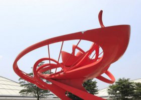 广场不锈钢抽象绽放景观雕塑
