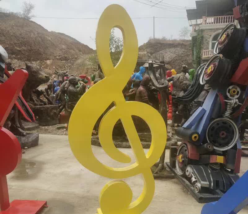  不锈钢烤漆音符雕塑 图片