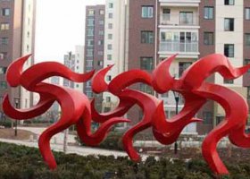 不锈钢奔跑抽象人物小区景观雕塑