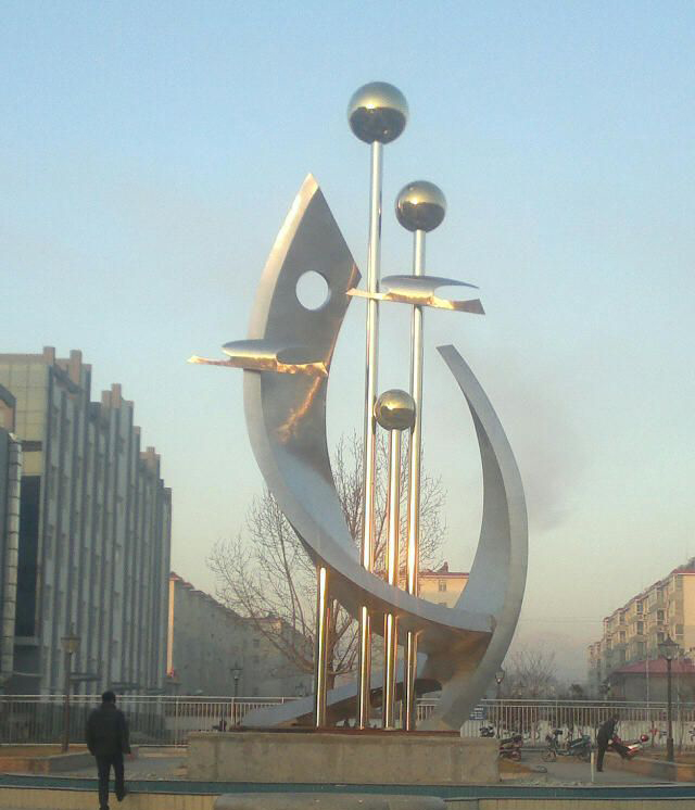 广场不锈钢景观标志雕塑图片