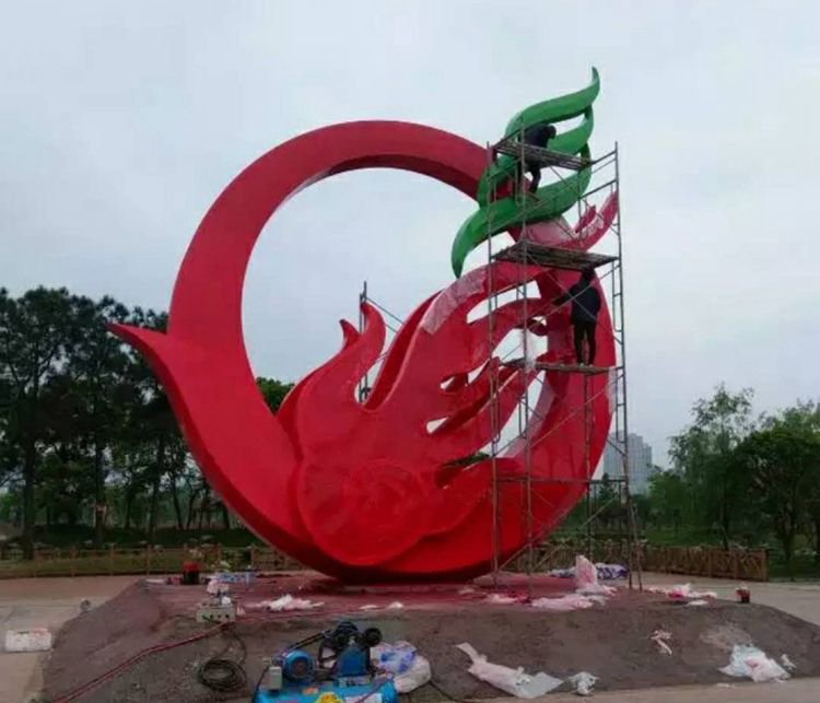 不锈钢凤凰雕塑图片