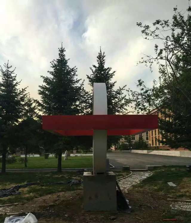 不锈钢小区标志雕塑图片
