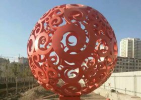 不锈钢艺术造型镂空球雕塑