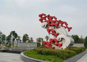 公园不锈钢抽象鱼群雕塑