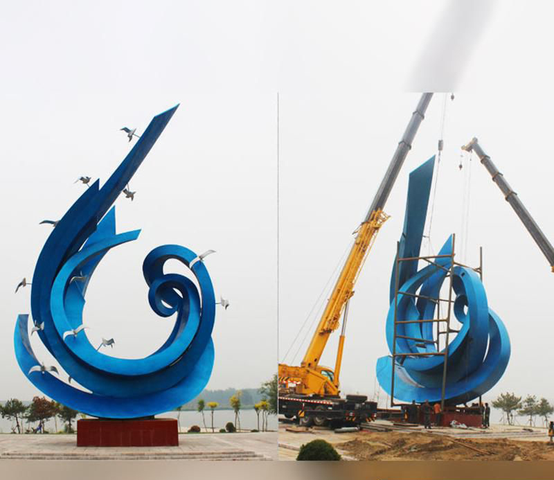 公园不锈钢海浪景观雕塑图片