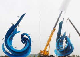 公园不锈钢海浪景观雕塑