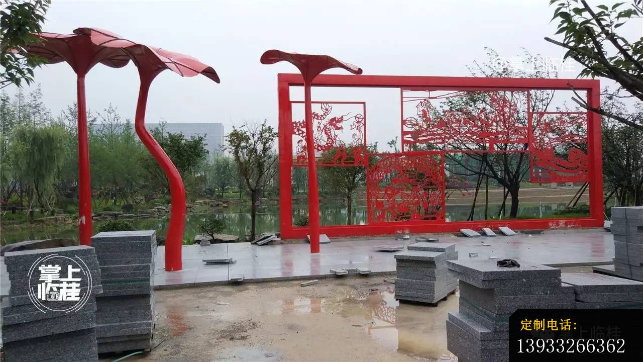 公园不锈钢剪纸雕塑图片