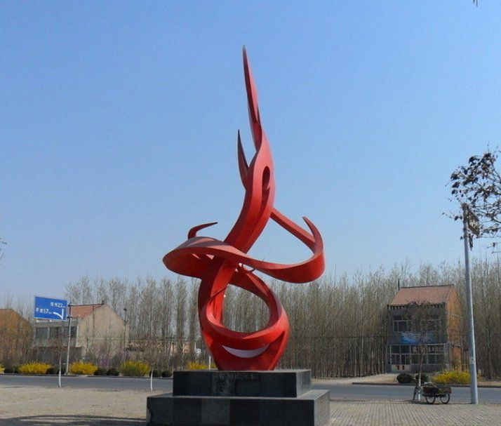 广场不锈钢抽象团结雕塑图片